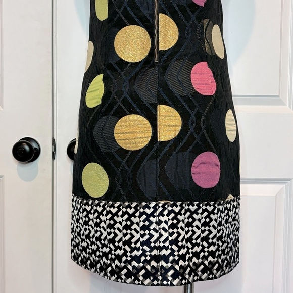 Anthro Maeve Lace Polka Dot Mixed Print Sleeveless Shift Dress XS - Picture 8 of 11